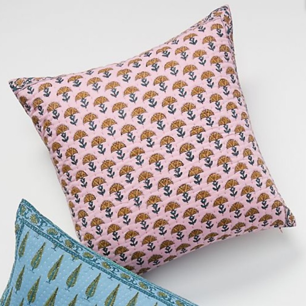Anthropologie Kantha-Stitched Verbena Pillow